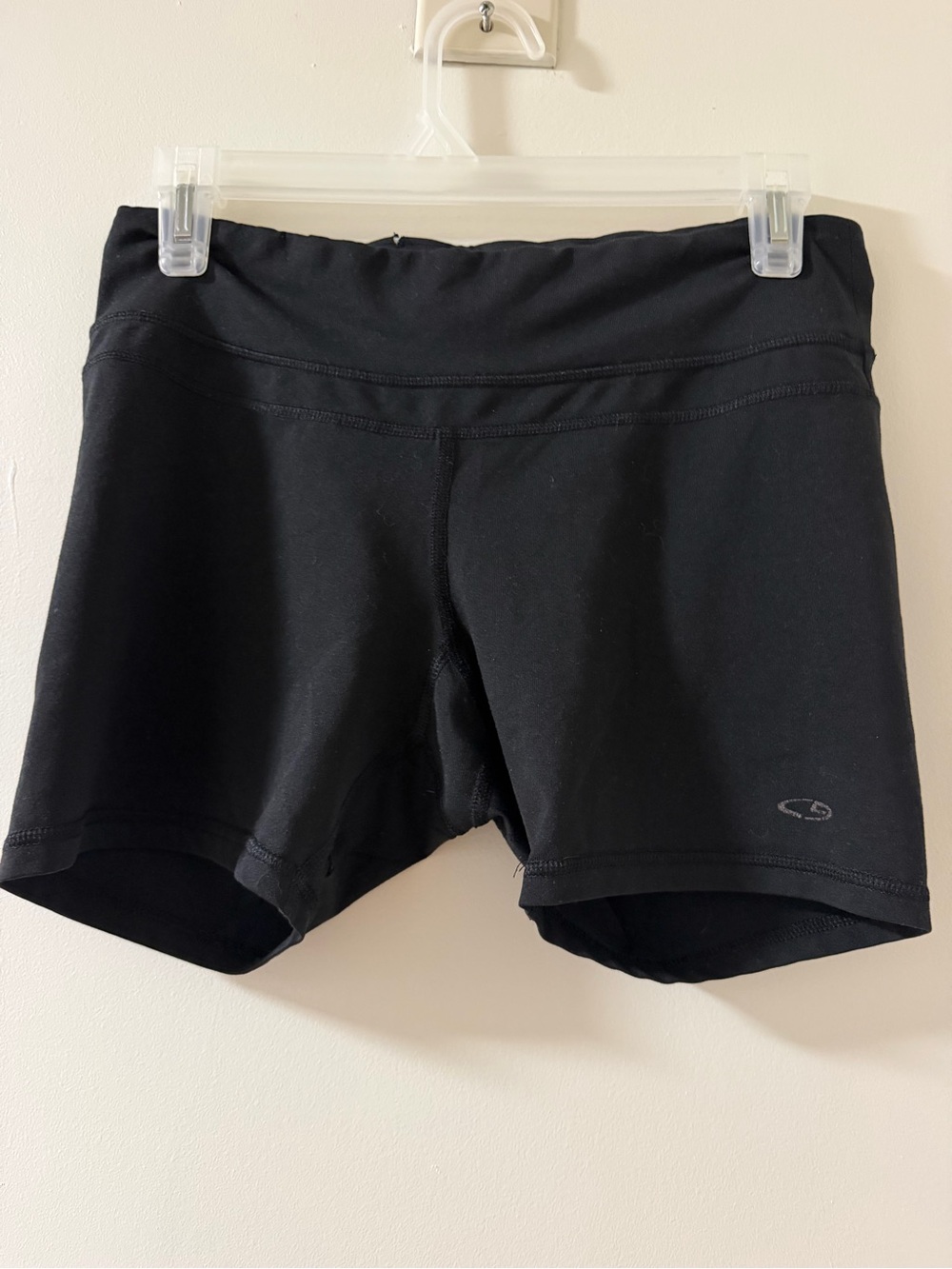 Champion Bike Shorts Women Medium Black Good Mid-Rise Stretchy Athletic 0163